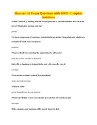 Hunters Ed Exam Questions and Answers: Complete Solutions for Hunter Education