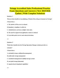NetApp Accredited Sales Professional Practice Exam Questions and Answers 2025/2026