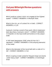 Millwright Review Questions and Answers