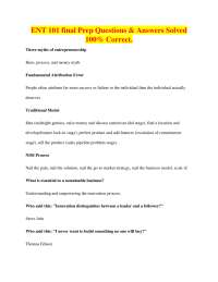 ENT 101 Final Exam Prep: Questions and Answers