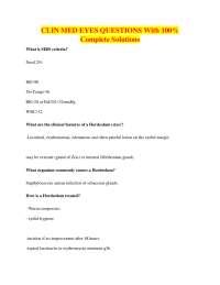 Clinical Medicine: Ophthalmology Review Questions and Answers