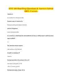 ENT 101 Final Exam Prep: Key Entrepreneurship Concepts Q&A
