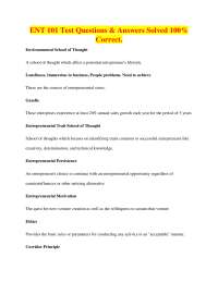 Entrepreneurship Test Questions and Answers