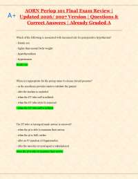 AORN Periop 101 Final Exam Review: Questions and Answers (Updated 2026/2027)