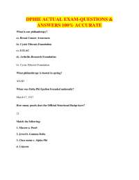 Delta Phi Epsilon Exam Questions and Answers: Sorority Knowledge