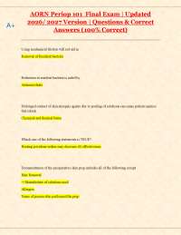 AORN Periop 101 Final Exam Questions and Answers (2026/2027)