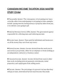 CANADIAN INCOME TAXATION 2026 MASTER STUDY EXAM
