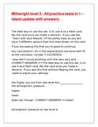 Millwright Level 1 Practice Tests with Answers