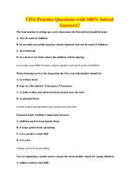 CDA Exam Practice Questions with Solved Answers