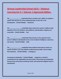 Airman Leadership School (ALS) Exam Questions and Answers