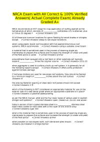 NRCA Roofing Exam Questions and Answers: Verified and Graded A+