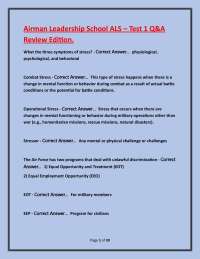 Airman Leadership School ALS – Test 1 Q&A Review Edition.