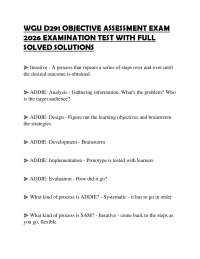 WGU D291 OBJECTIVE ASSESSMENT EXAM 2026 EXAMINATION TEST WITH FULL SOLVED SOLUTIONS