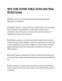 NEW YORK NOTARY PUBLIC EXAM 2026 FINAL REVIEW EXAM
