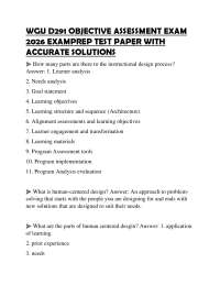 WGU D291 OBJECTIVE ASSESSMENT EXAM 2026 EXAMPREP TEST PAPER WITH ACCURATE SOLUTIONS