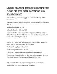 NOTARY PRACTICE TESTS EXAM SCRIPT 2026 COMPLETE TEST PAPER QUESTIONS AND SOLUTIONS SET