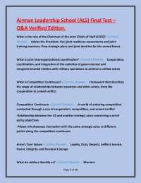 Airman Leadership School (ALS) Final Test Q&A: Verified Edition