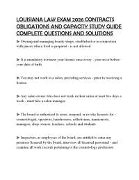 LOUISIANA LAW EXAM 2026 CONTRACTS OBLIGATIONS AND CAPACITY STUDY GUIDE COMPLETE QUESTIONS