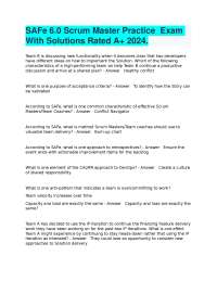 SAFe 6.0 Scrum Master Practice Exam with Solutions Rated A+