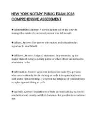 NEW YORK NOTARY PUBLIC EXAM 2026 COMPREHENSIVE ASSESSMENT