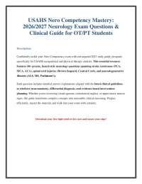 Neurology Exam Questions & Clinical Guide for OT/PT Students