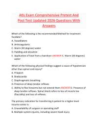 Atls Exam Comprehensive Pretest And Post Test Updated 2026 Questions With Answers
