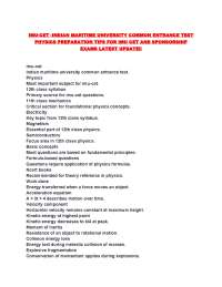 IMU CET Physics Preparation Tips: Exam Concepts and Formulas
