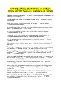 Roofing License Exam Questions and Verified Answers