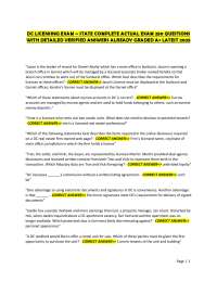 DC Licensing Exam: 250 Questions with Verified Answers (2025)