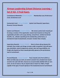 Airman Leadership School Exam Questions and Answers