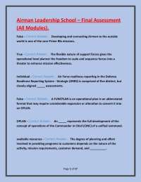 Airman Leadership School – Final Assessment (All Modules).