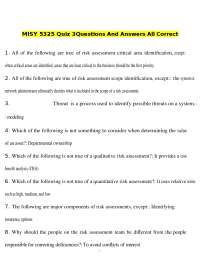 Risk Management Quiz: Questions and Answers