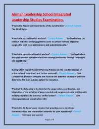 Airman Leadership School Integrated Leadership Studies Examination.