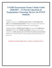 USAHS Neuroscience Exam 1 Study Guide: Practice Questions and Neurology Review