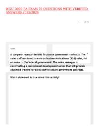WGU D099 PA EXAM 70 QUESTIONS WITH VERIFIED ANSWERS 2025/2026,100%CORRECT