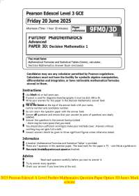 Decision Mathematics 1: A-Level Exam Questions and Solutions