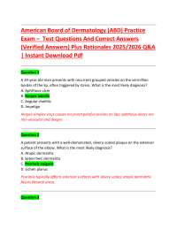 ABD Dermatology Practice Exam Questions and Answers 2025/2026