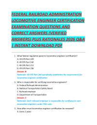 Locomotive Engineer Certification Exam Q&A: FRA Regulations and Safety