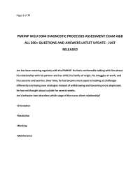 PMHNP WGU D344 Diagnostic Processes Assessment Exam A & B 2026–2027 ALL 500+ Questions and