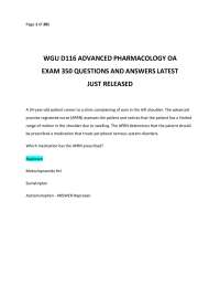 WGU D116 Advanced Pharmacology OA Exam 2026–2027 350 Questions and Answers (JUST RELEASED)