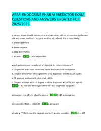 Endocrine Pharmacology Exam Questions and Answers 2025/2026