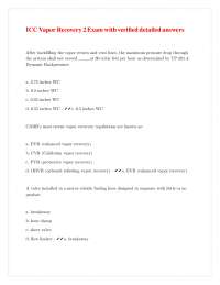 Vapor Recovery Exam with Detailed Answers