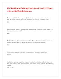 ICC Residential Building Contractor Exam Questions and Answers