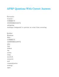 APRP Exam Questions with Correct Answers