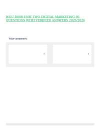Digital Marketing Exam Questions and Answers 2025/2026