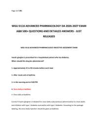 WGU D116 Advanced Pharmacology OA Exam A & B 2026–2027 500+ Questions and Detailed Answers
