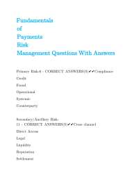 Payment Risk Management: Questions and Answers