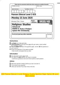 A Level Religious Studies Exam Paper: Christianity