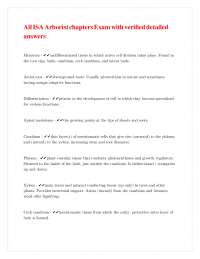 Arborist Exam: Key Terms and Definitions