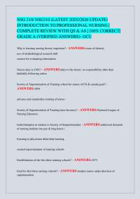 Introduction to Professional Nursing: Complete Review with Q&A
